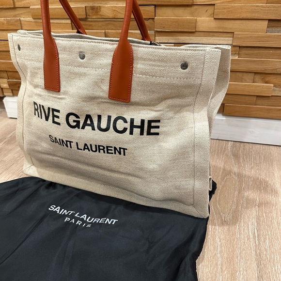 Saint Laurent Rive Gauche Canvas Tote - Picture 2 of 4